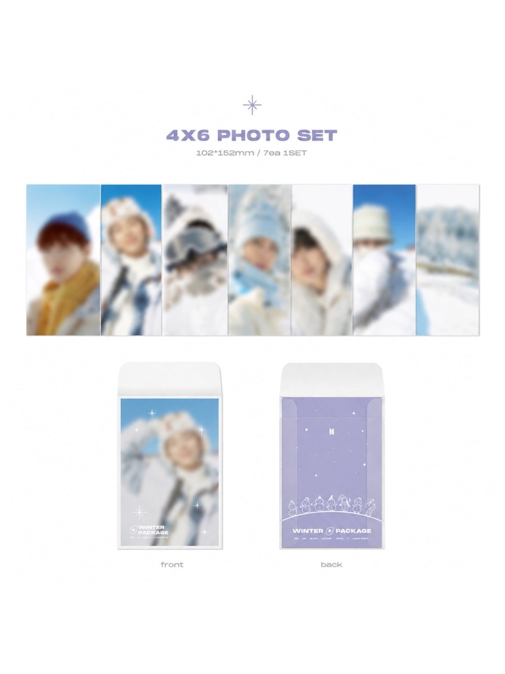 BTS 2021 WINTER PACKAGE 4X6 PHOTO SET - BRAND NEW